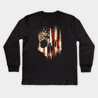 Skull America Kids Long Sleeve T-Shirt